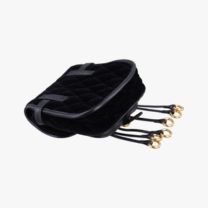 Pre-owned Prada Fringe Charms Black Leather×velour IBL002 shoulderbag | stylenewstar