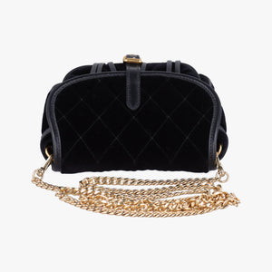 Pre-owned Prada Fringe Charms Black Leather×velour IBL002 shoulderbag | stylenewstar