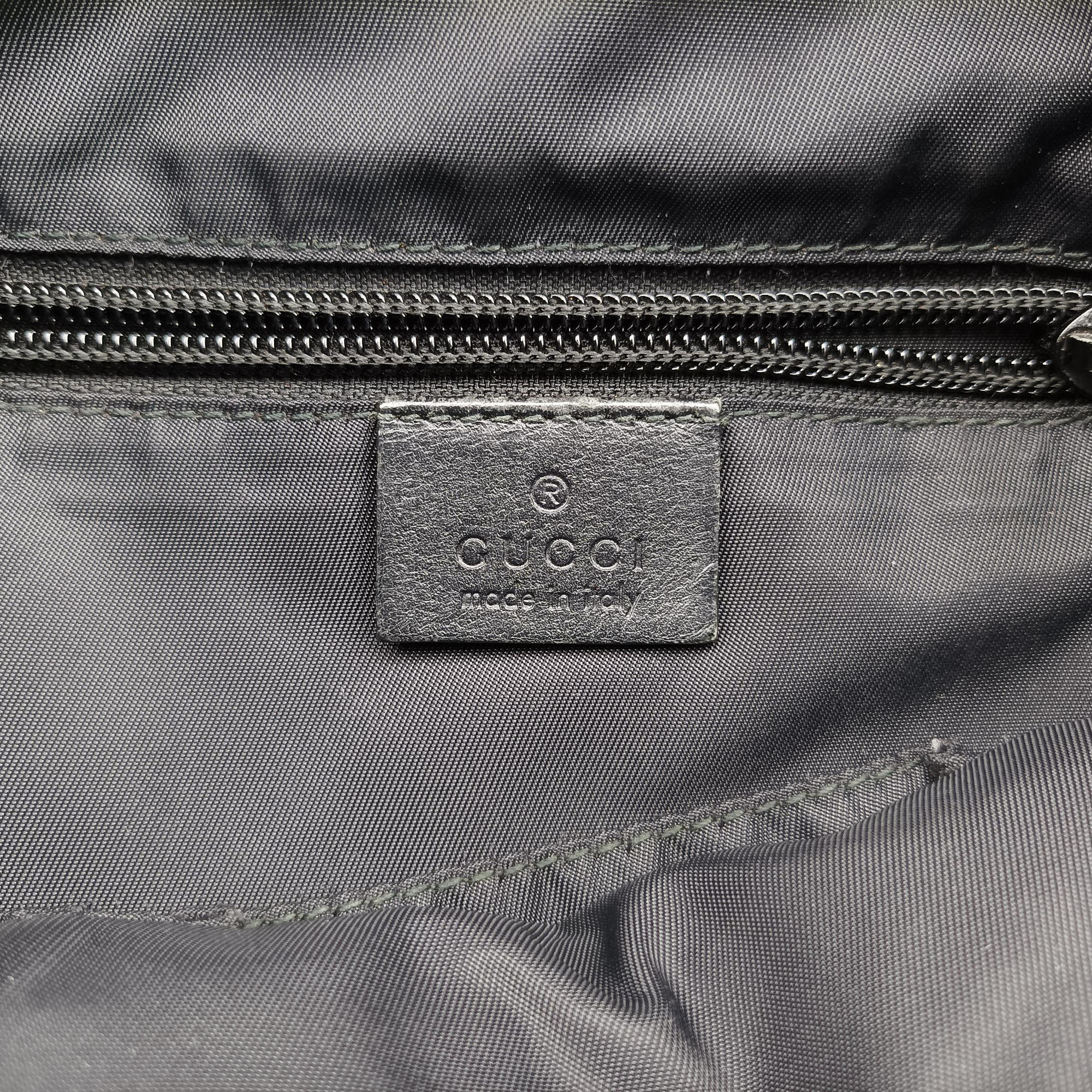 Pre-owned Gucci Sherry Line Black×Red×Green canvas 387111 shoulderbag | stylenewstar
