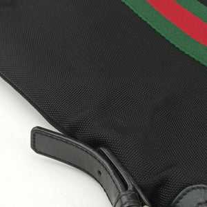 Pre-owned Gucci Sherry Line Black×Red×Green canvas 387111 shoulderbag | stylenewstar