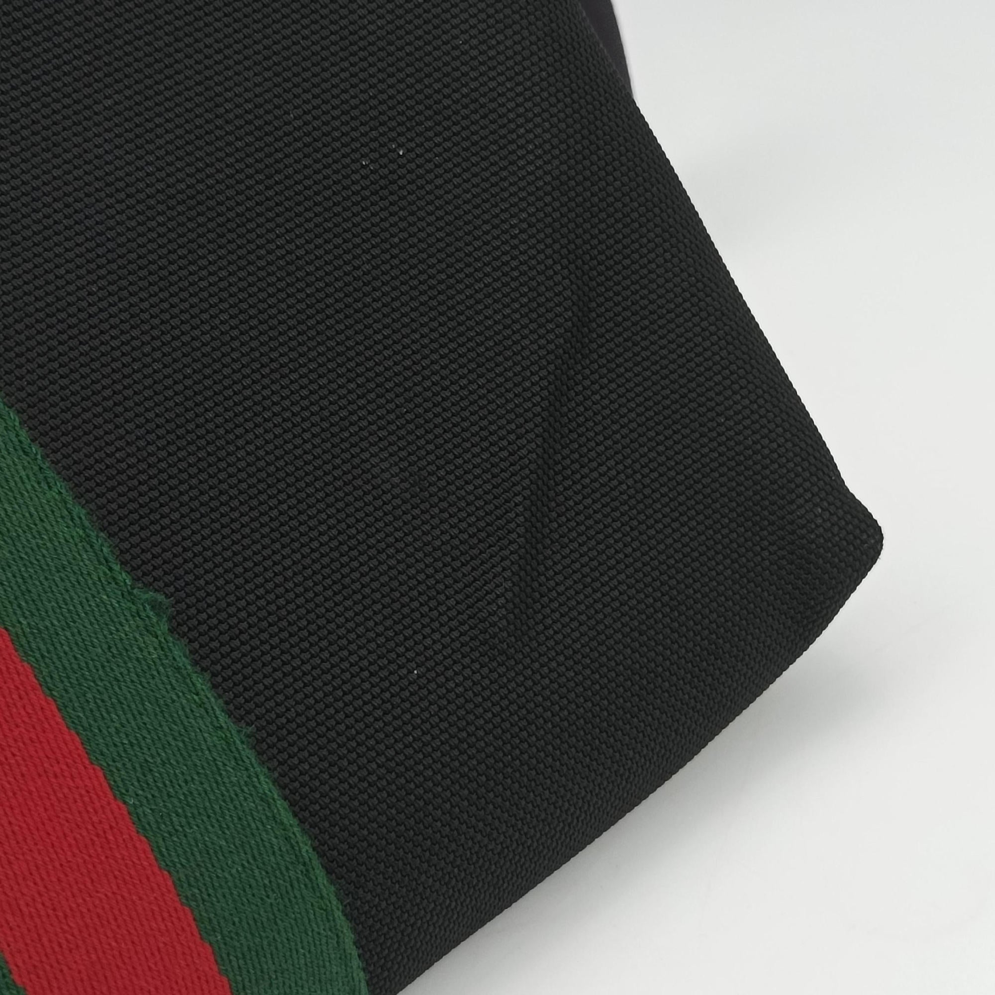 Pre-owned Gucci Sherry Line Black×Red×Green canvas 387111 shoulderbag | stylenewstar