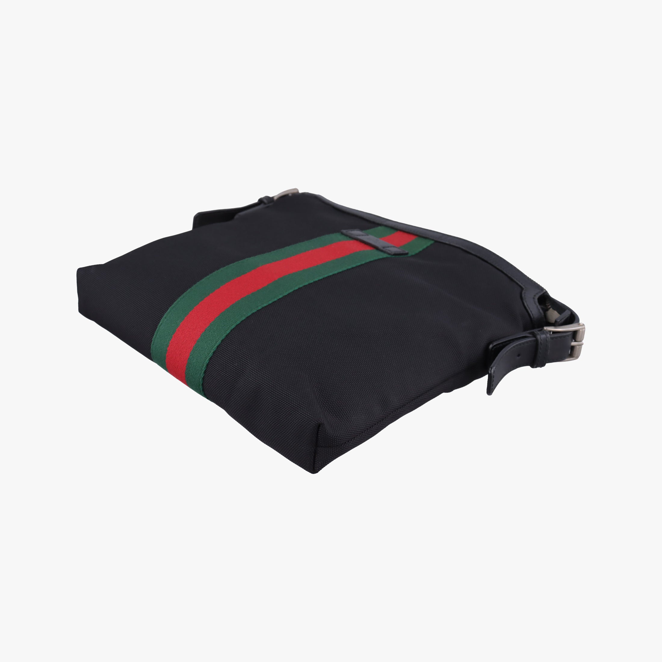 Pre-owned Gucci Sherry Line Black×Red×Green canvas 387111 shoulderbag | stylenewstar