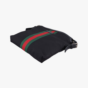 Pre-owned Gucci Sherry Line Black×Red×Green canvas 387111 shoulderbag | stylenewstar