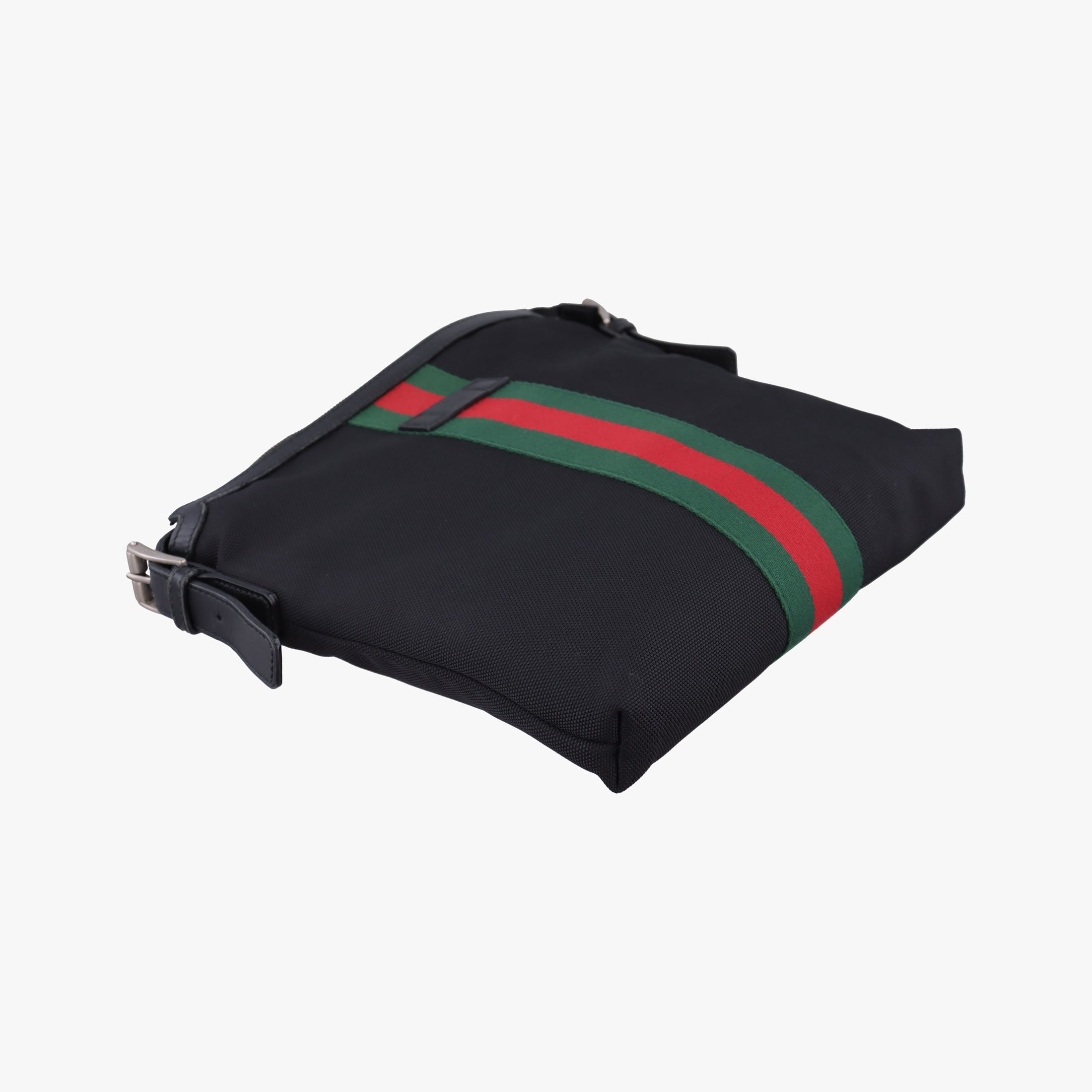 Pre-owned Gucci Sherry Line Black×Red×Green canvas 387111 shoulderbag | stylenewstar