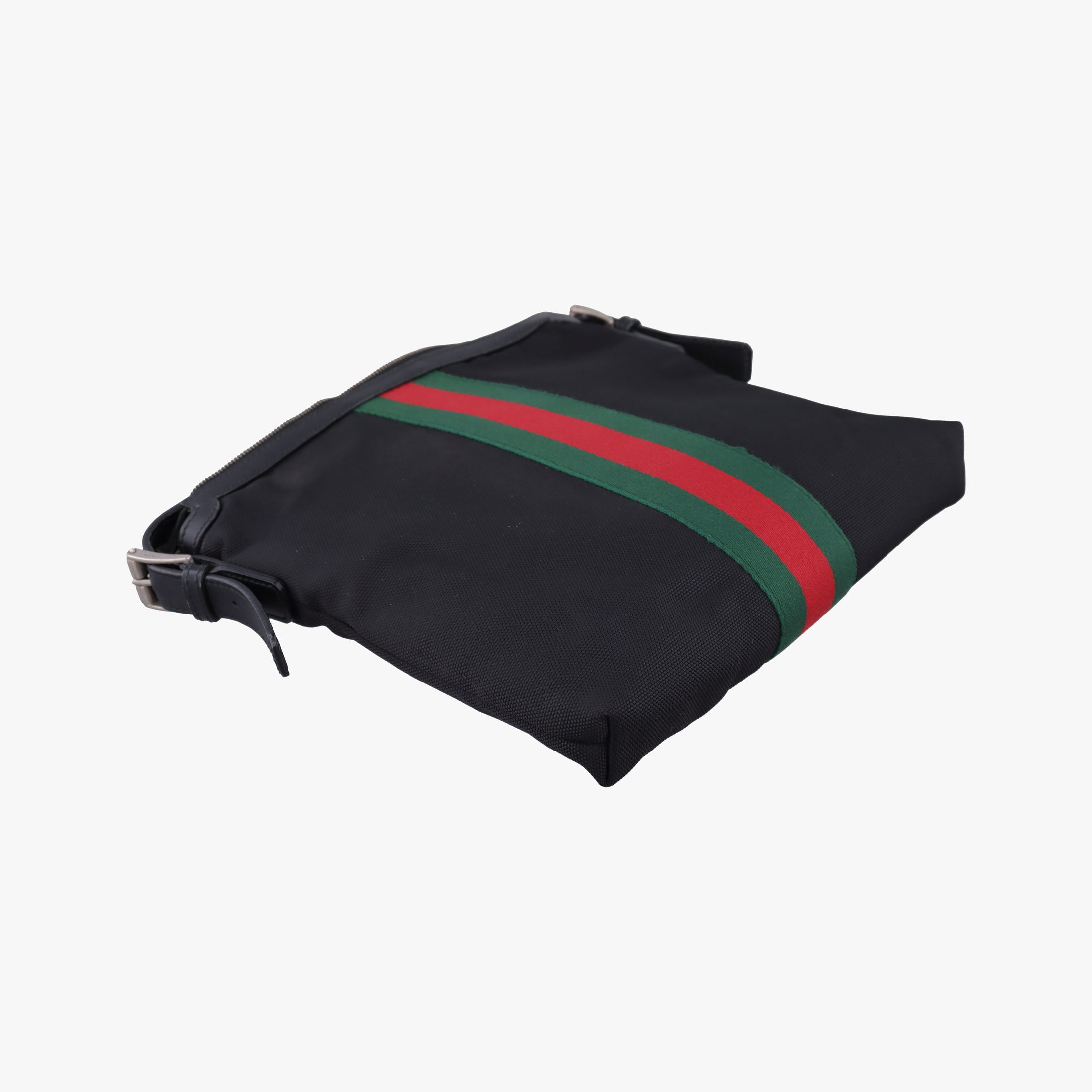 Pre-owned Gucci Sherry Line Black×Red×Green canvas 387111 shoulderbag | stylenewstar