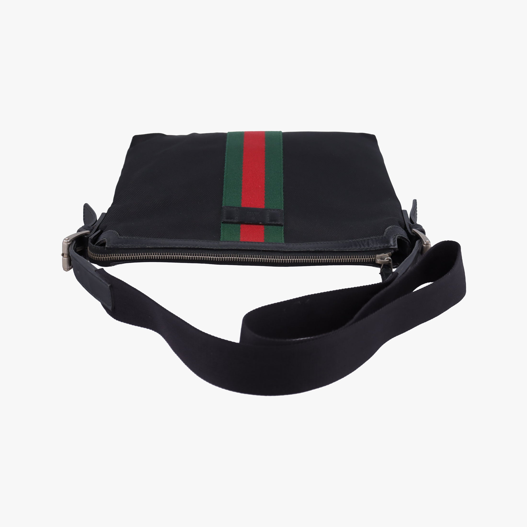 Pre-owned Gucci Sherry Line Black×Red×Green canvas 387111 shoulderbag | stylenewstar