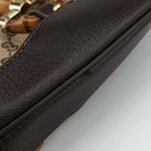 Pre-owned Gucci Amalfi bamboo Brown×Beige canvas×leather 154378 shoulderbag | stylenewstar