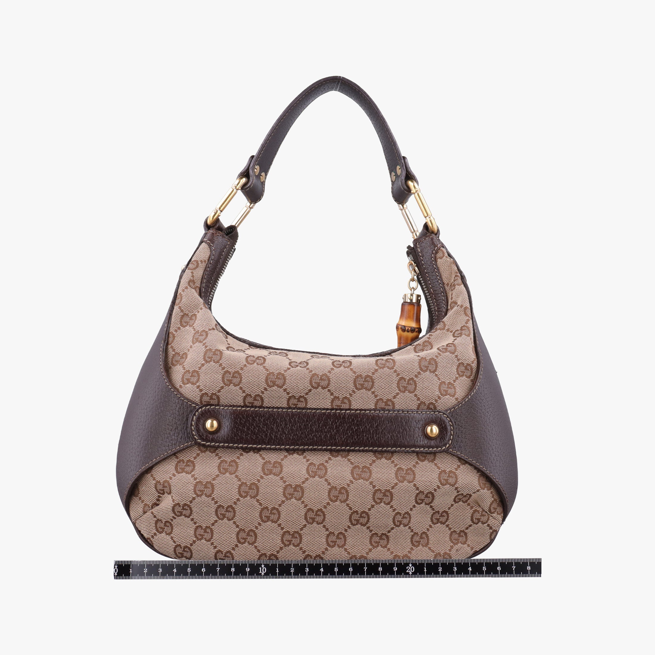 Pre-owned Gucci Amalfi bamboo Brown×Beige canvas×leather 154378 shoulderbag | stylenewstar