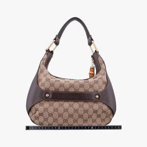 Pre-owned Gucci Amalfi bamboo Brown×Beige canvas×leather 154378 shoulderbag | stylenewstar