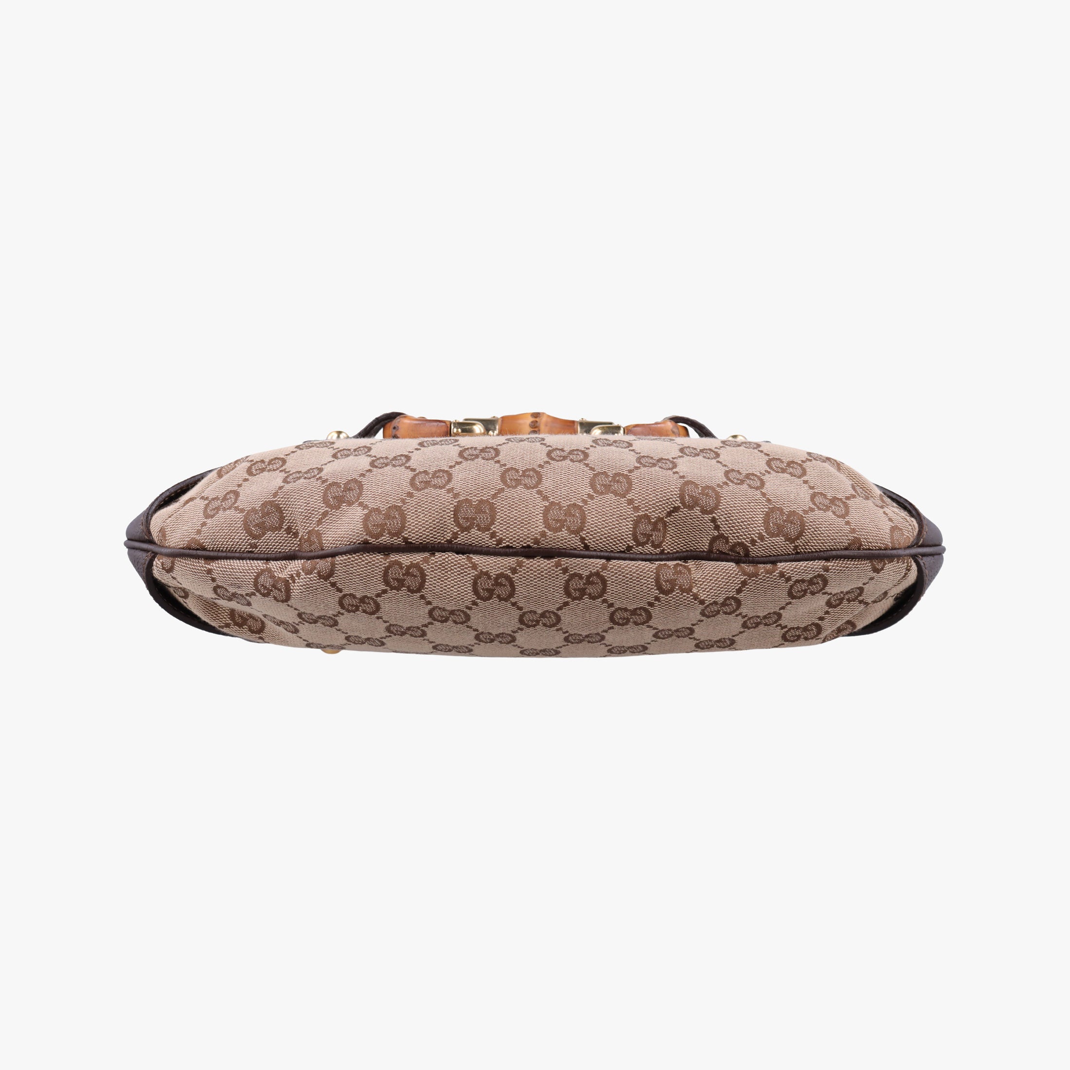 Pre-owned Gucci Amalfi bamboo Brown×Beige canvas×leather 154378 shoulderbag | stylenewstar