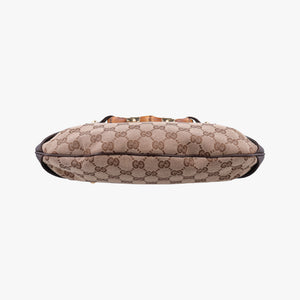 Pre-owned Gucci Amalfi bamboo Brown×Beige canvas×leather 154378 shoulderbag | stylenewstar