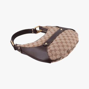 Pre-owned Gucci Amalfi bamboo Brown×Beige canvas×leather 154378 shoulderbag | stylenewstar