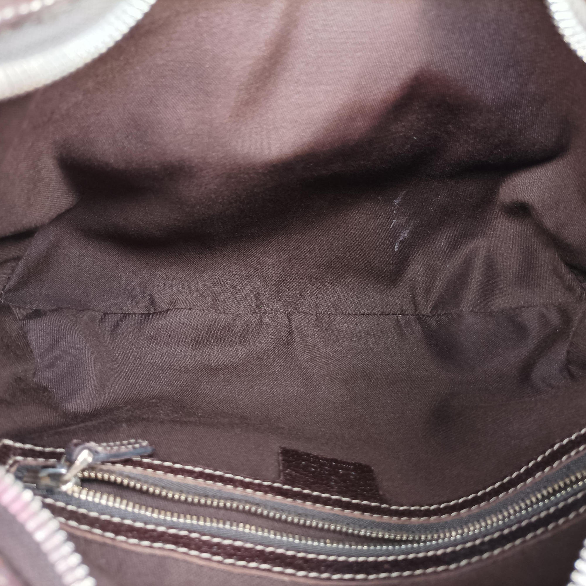 Pre-owned Gucci Amalfi bamboo Brown×Beige canvas×leather 154378 shoulderbag | stylenewstar