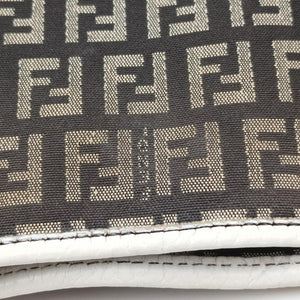 Pre-owned Fendi Zucca Pattern Tote Navy × White Canvas×Leather 8BH153 handbag | stylenewstar
