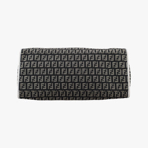 Pre-owned Fendi Zucca Pattern Tote Navy × White Canvas×Leather 8BH153 handbag | stylenewstar