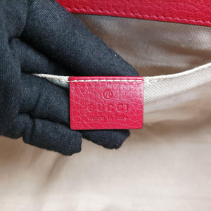 Pre-owned Gucci GG Marmont Red Leather 442622 shoulderbag | stylenewstar