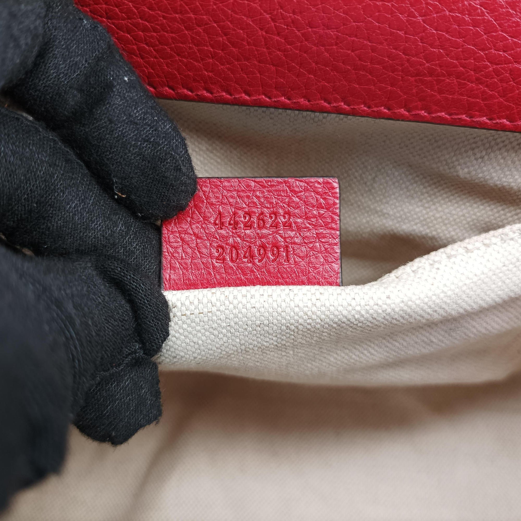 Pre-owned Gucci GG Marmont Red Leather 442622 shoulderbag | stylenewstar