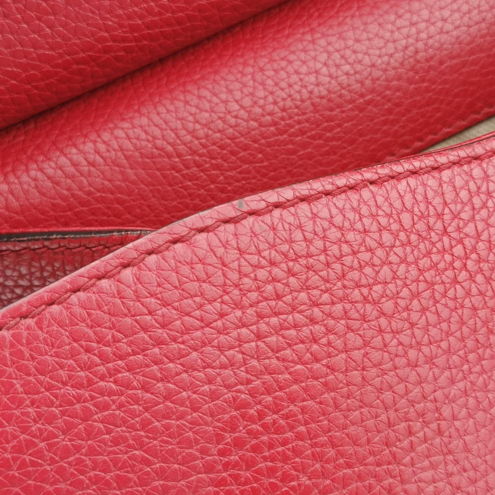 Pre-owned Gucci GG Marmont Red Leather 442622 shoulderbag | stylenewstar