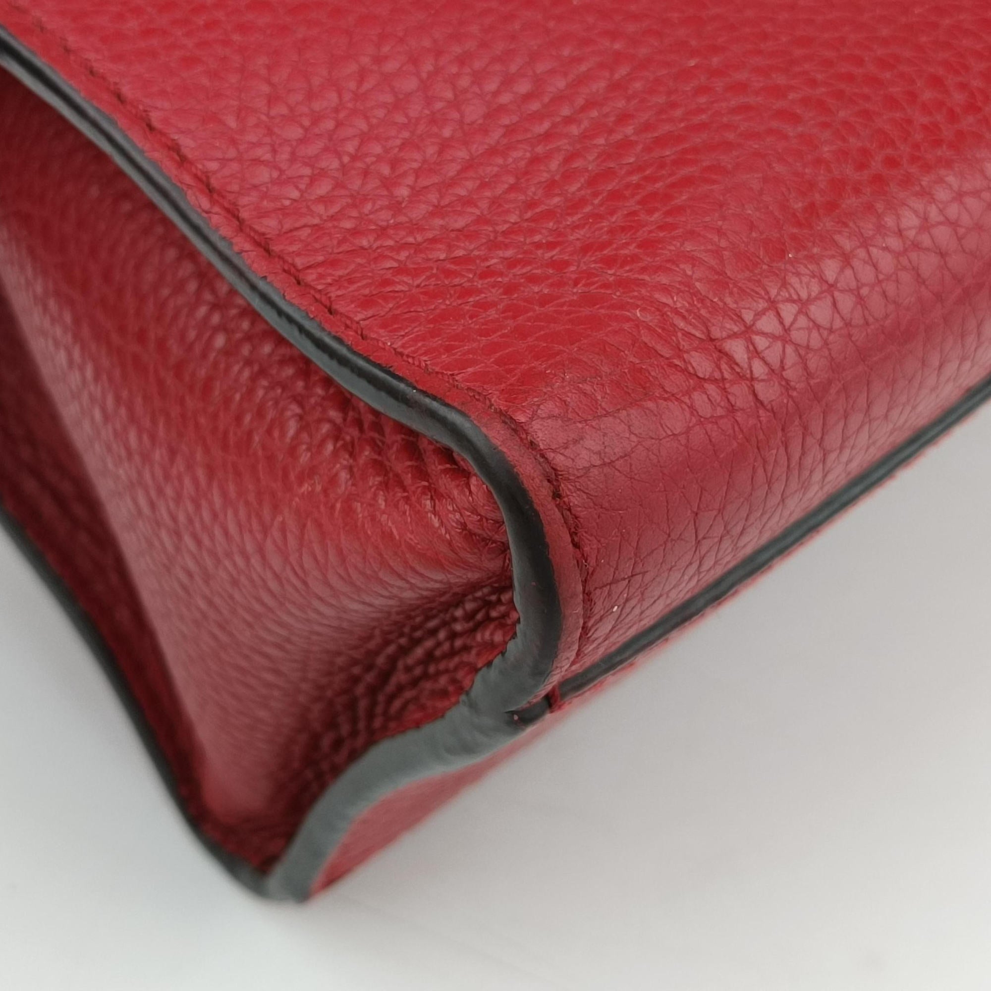 Pre-owned Gucci GG Marmont Red Leather 442622 shoulderbag | stylenewstar