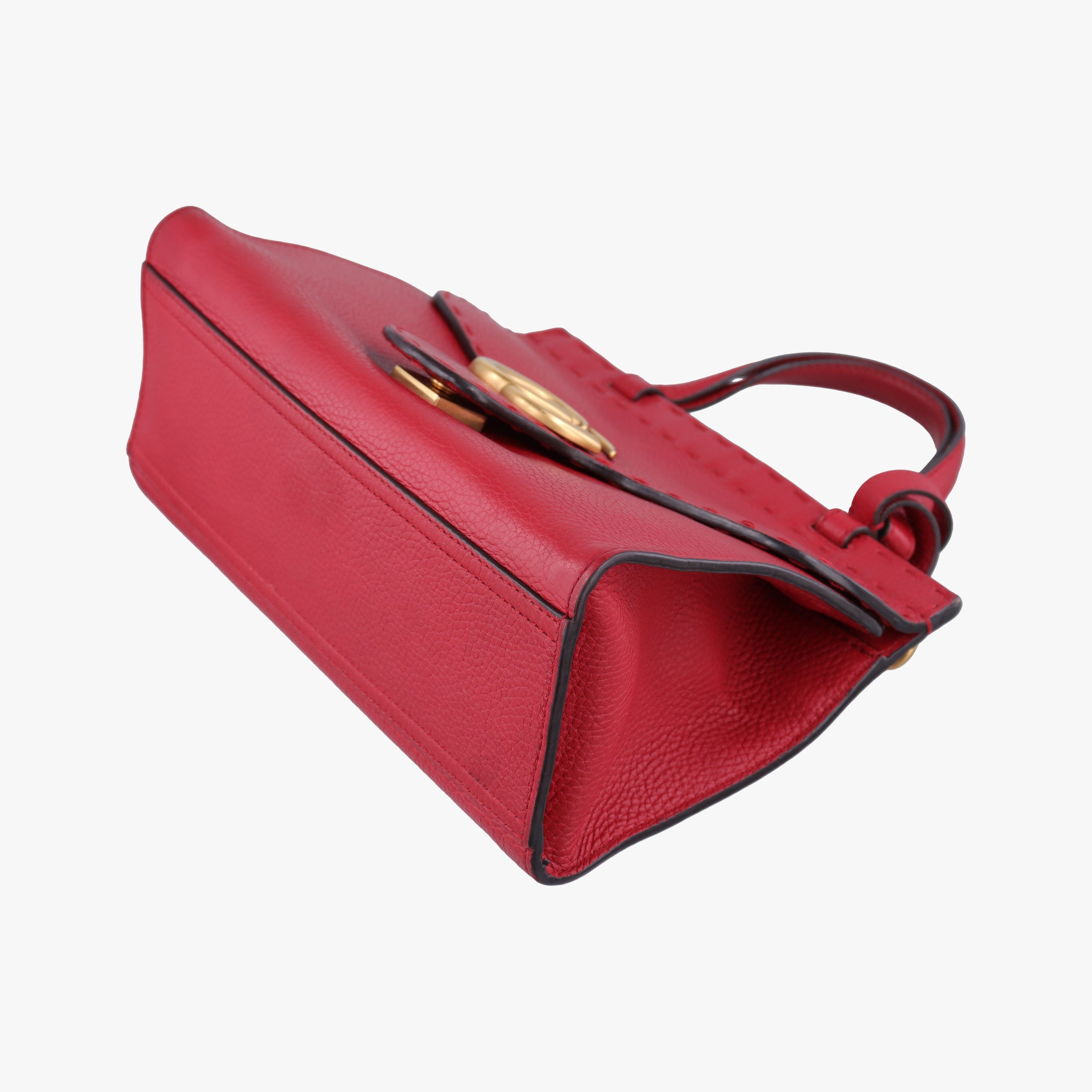 Pre-owned Gucci GG Marmont Red Leather 442622 shoulderbag | stylenewstar