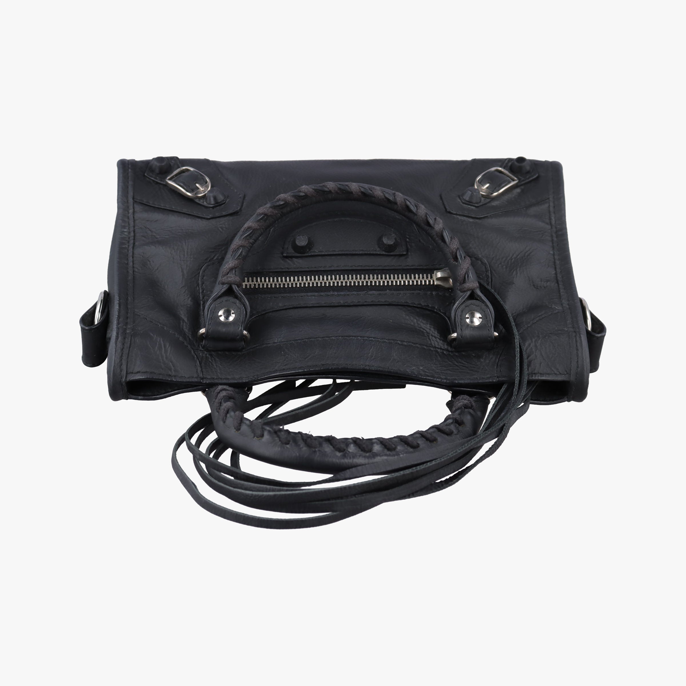 Pre-owned Balenciaga Classic City Mini Black lambskin  shoulderbag | stylenewstar