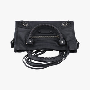 Pre-owned Balenciaga Classic City Mini Black lambskin  shoulderbag | stylenewstar