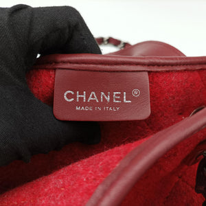 Vintage Chanel Matelasse Pop tote Red Leather x Felt  shoulderbag | stylenewstar