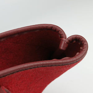 Vintage Chanel Matelasse Pop tote Red Leather x Felt  shoulderbag | stylenewstar