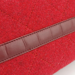 Vintage Chanel Matelasse Pop tote Red Leather x Felt  shoulderbag | stylenewstar