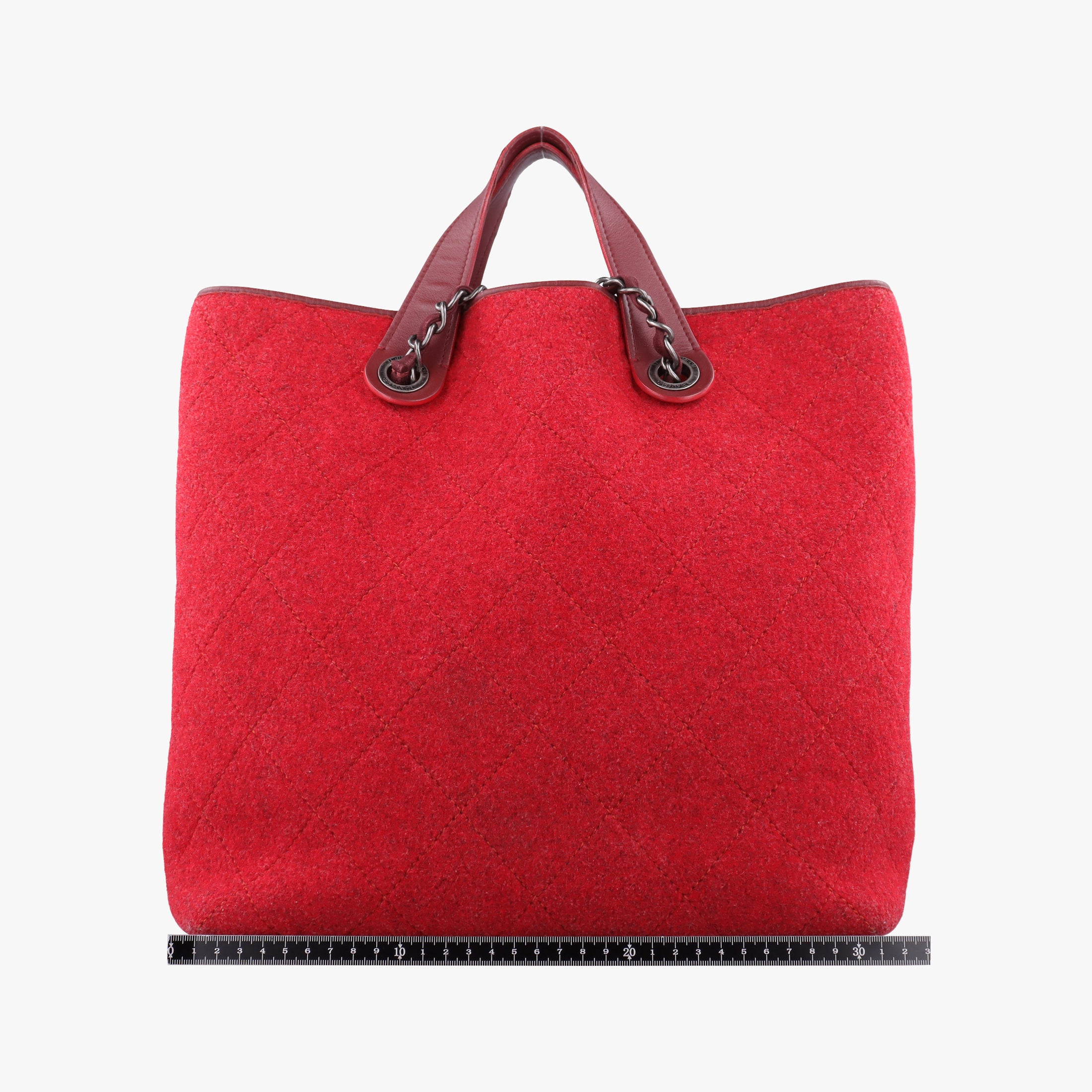 Vintage Chanel Matelasse Pop tote Red Leather x Felt  shoulderbag | stylenewstar