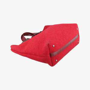 Vintage Chanel Matelasse Pop tote Red Leather x Felt  shoulderbag | stylenewstar