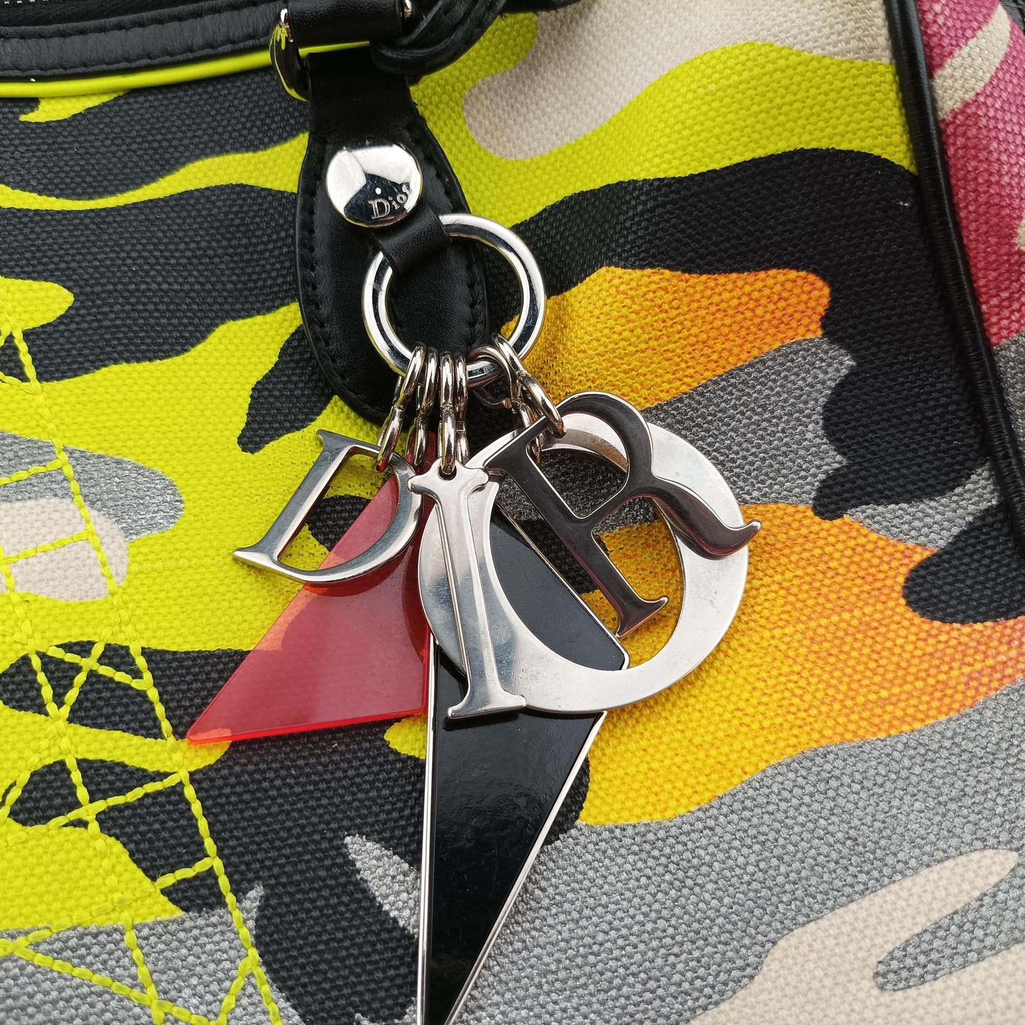 Pre-owned Christian Dior Camouflage Print Bowler Multicolour canvas  handbag | stylenewstar
