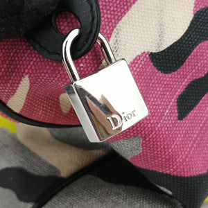 Pre-owned Christian Dior Camouflage Print Bowler Multicolour canvas  handbag | stylenewstar