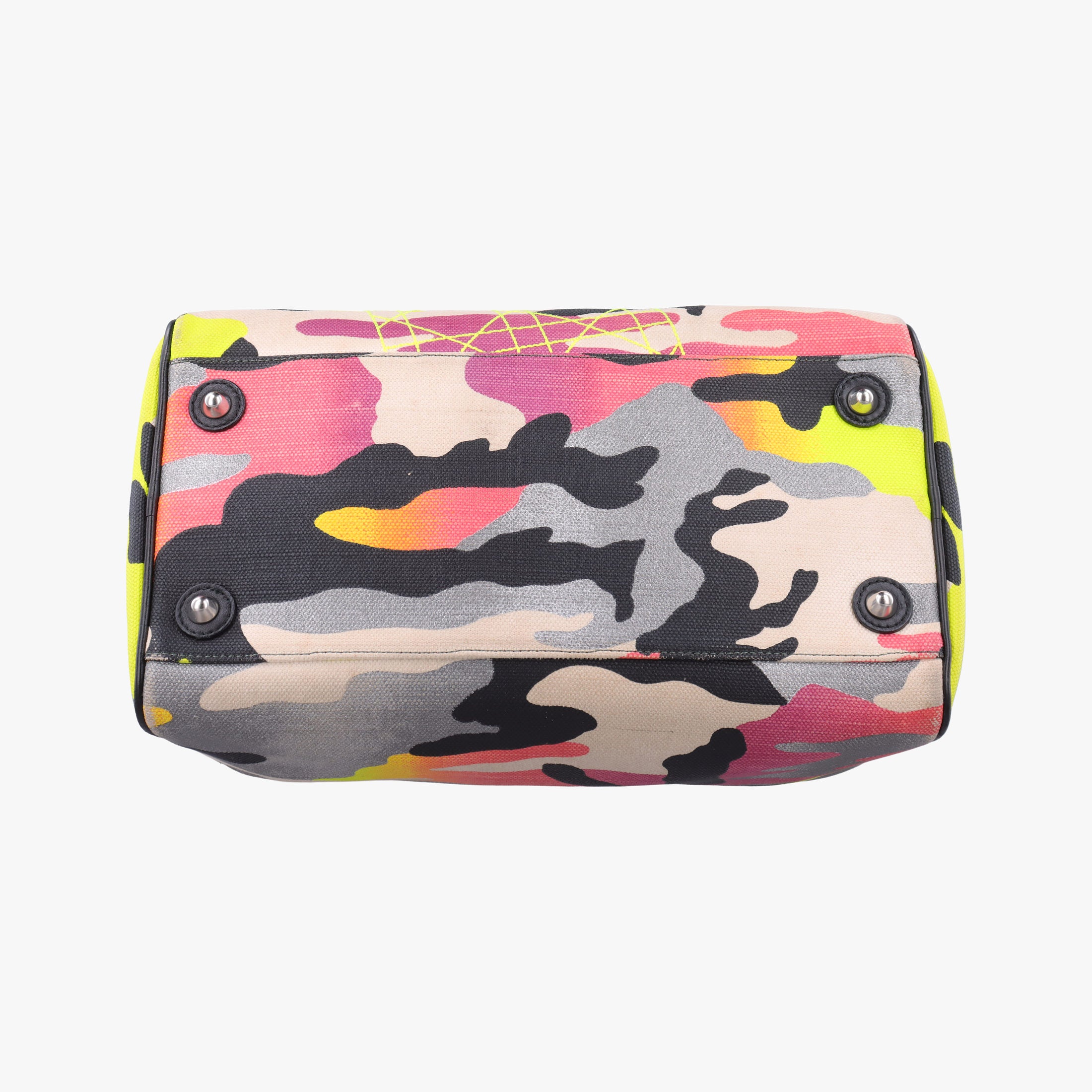 Pre-owned Christian Dior Camouflage Print Bowler Multicolour canvas  handbag | stylenewstar