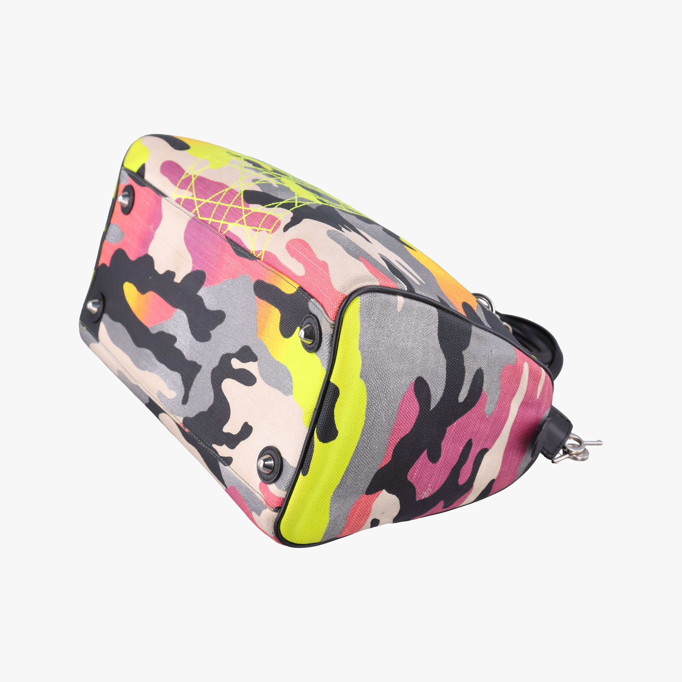 Pre-owned Christian Dior Camouflage Print Bowler Multicolour canvas  handbag | stylenewstar
