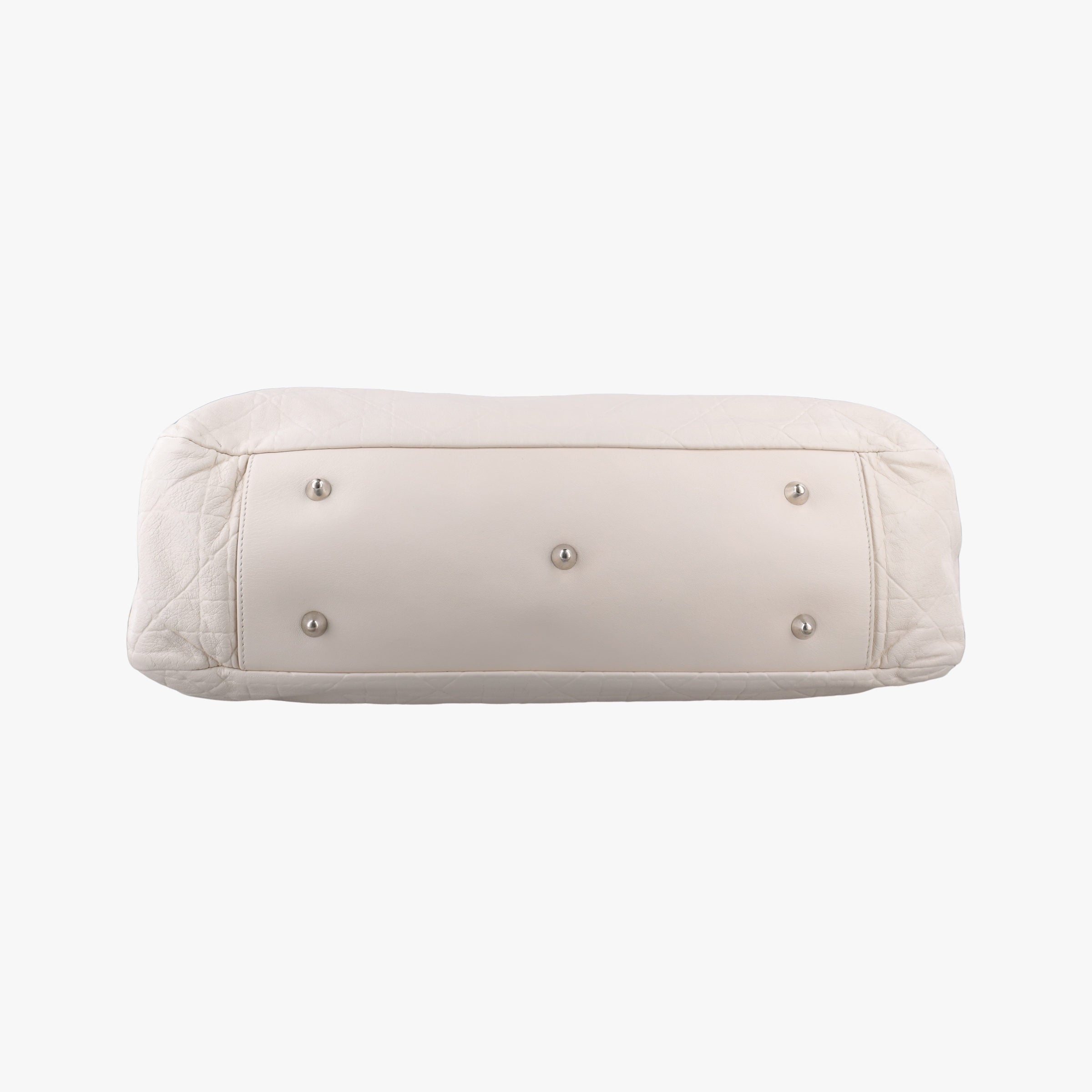 Pre-owned Christian Dior Cannage Dior Soft Shopping White lambskin  handbag | stylenewstar