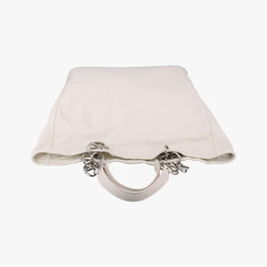 Pre-owned Christian Dior Cannage Dior Soft Shopping White lambskin  handbag | stylenewstar