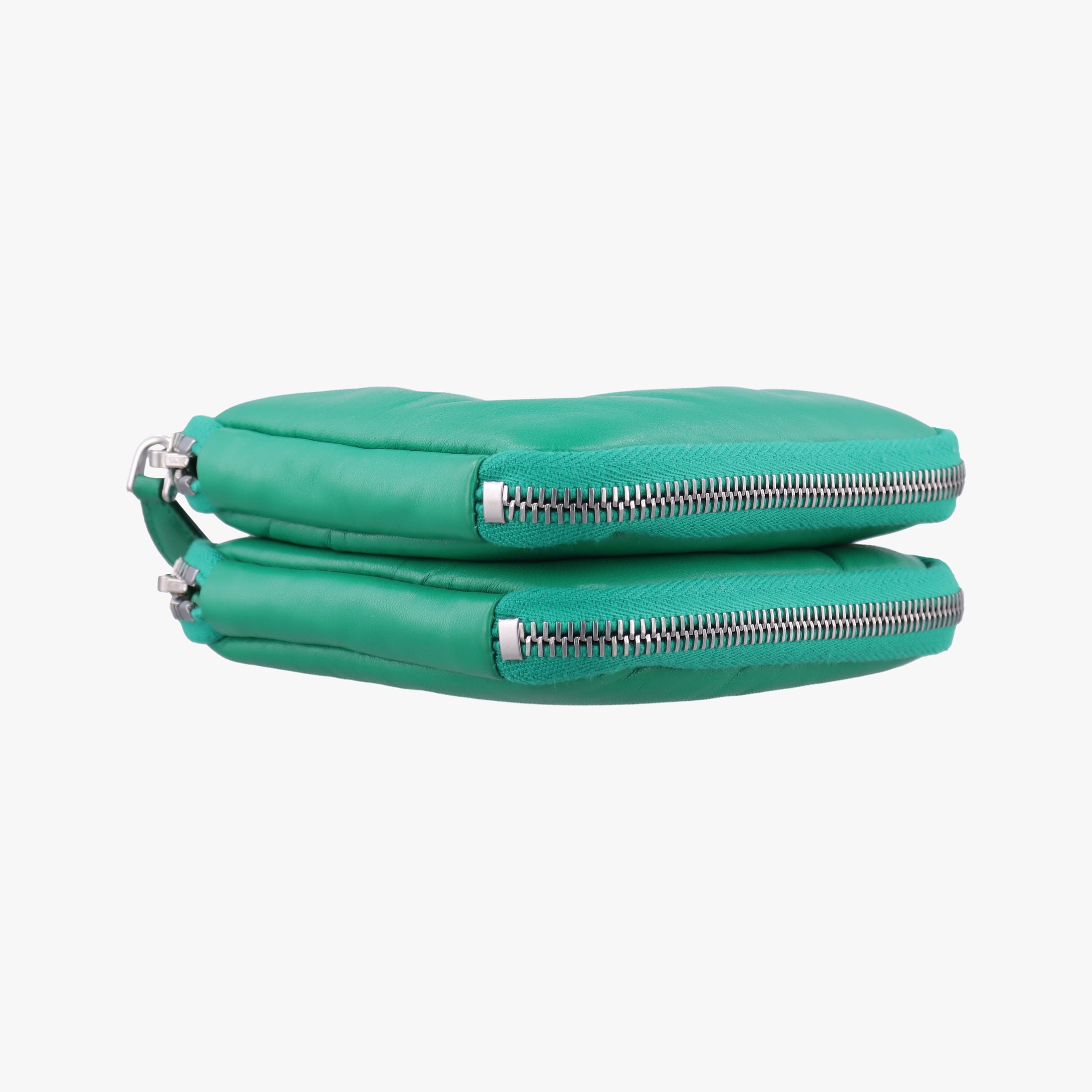 Pre-owned Prada triangle mini Green Leather 1NR015 shoulderbag | stylenewstar
