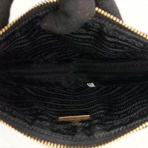 Secondhand Prada Triangolo Triangle Black×Red Jacquard × leather 1BC176 shoulderbag | stylenewstar