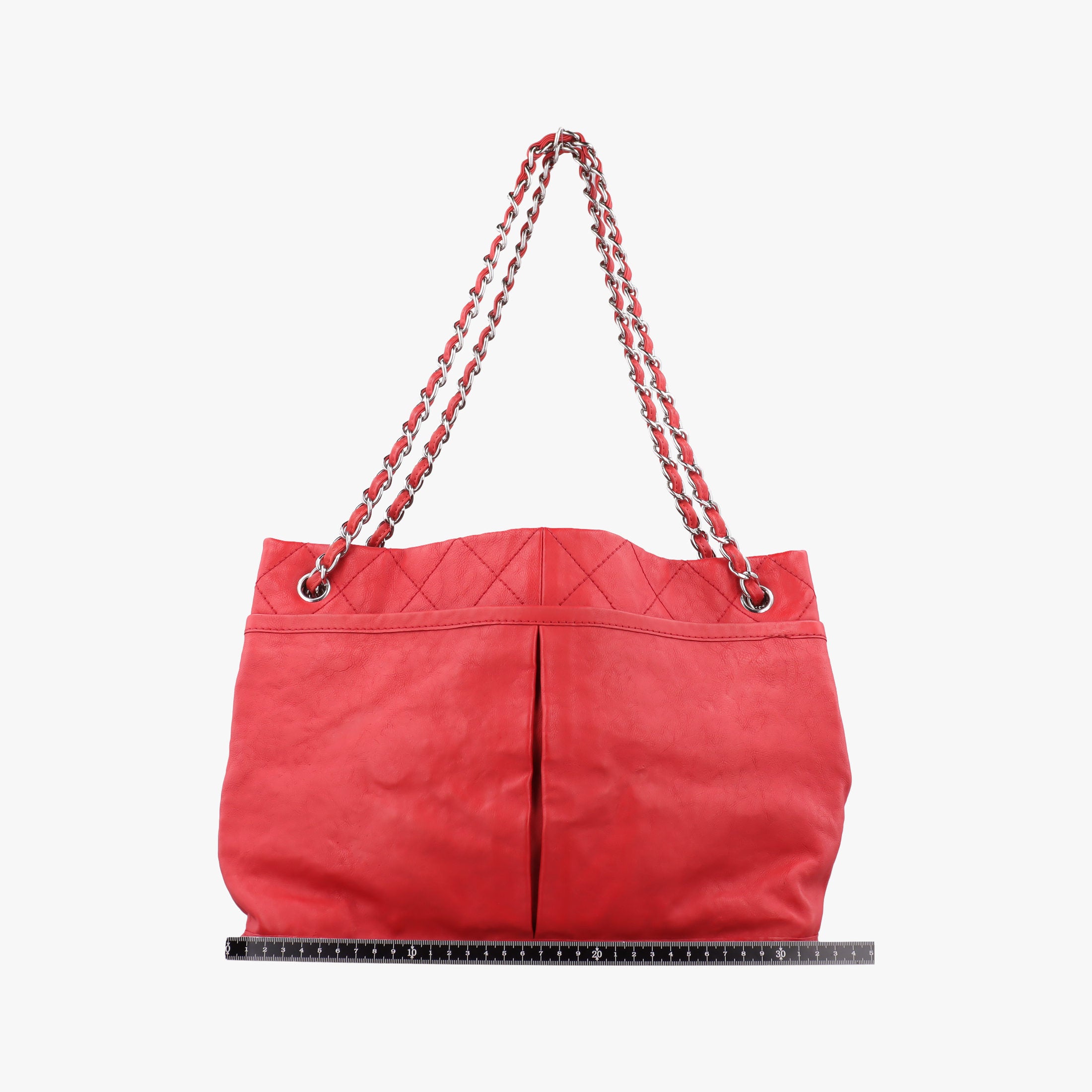 Pre-owned Chanel Natural Beauty Tote Shopper Red Leather A48860 shoulderbag | stylenewstar