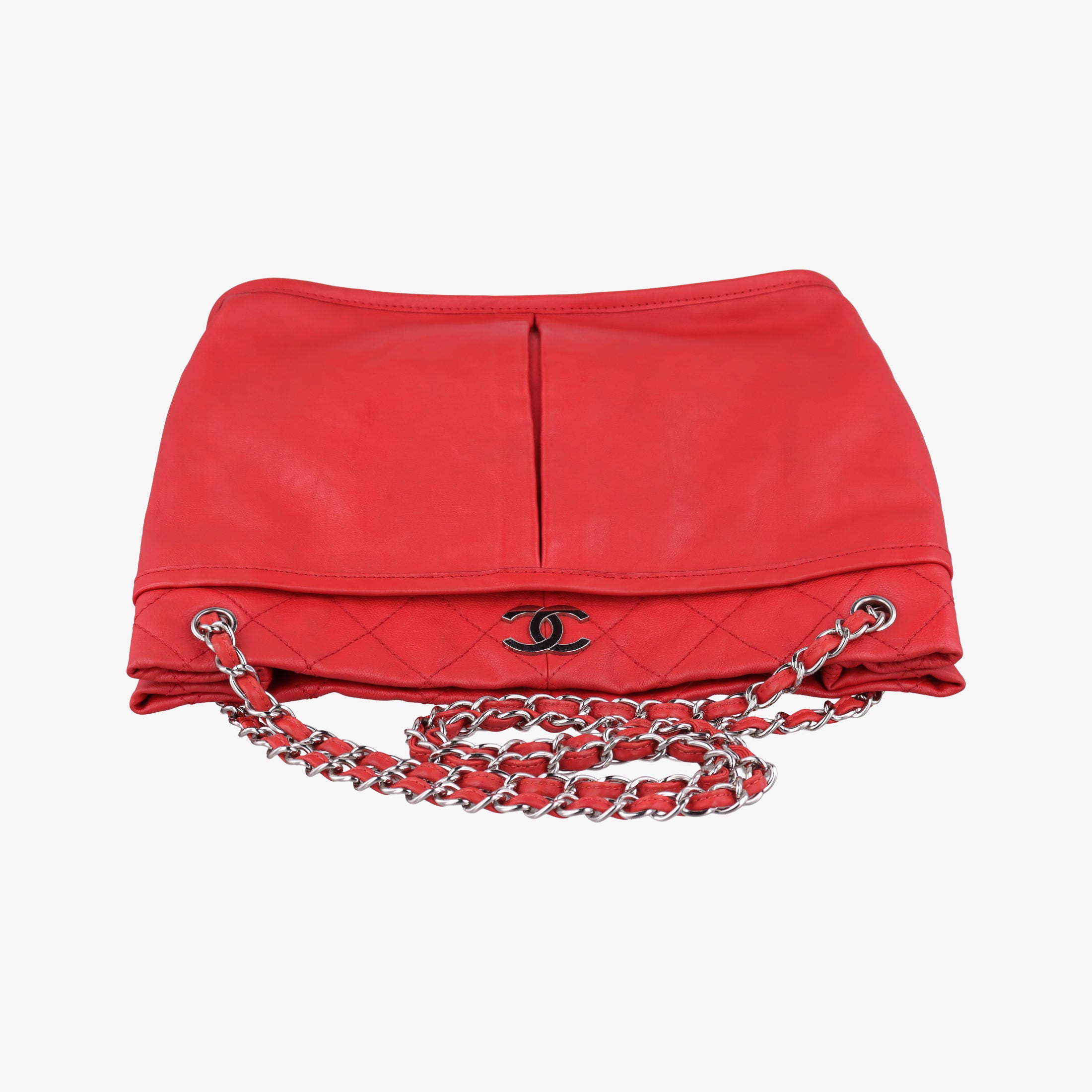 Pre-owned Chanel Natural Beauty Tote Shopper Red Leather A48860 shoulderbag | stylenewstar