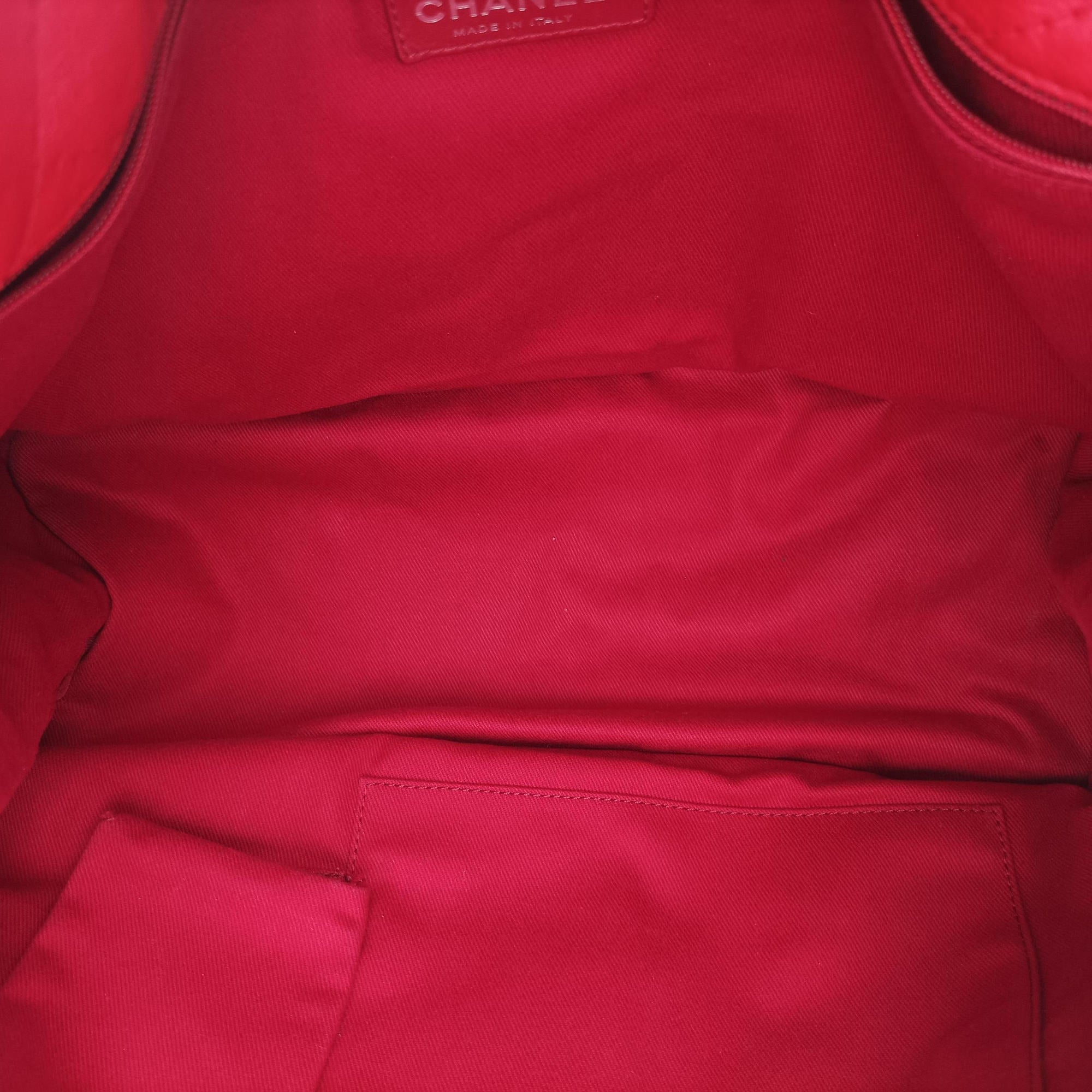Pre-owned Chanel Natural Beauty Tote Shopper Red Leather A48860 shoulderbag | stylenewstar