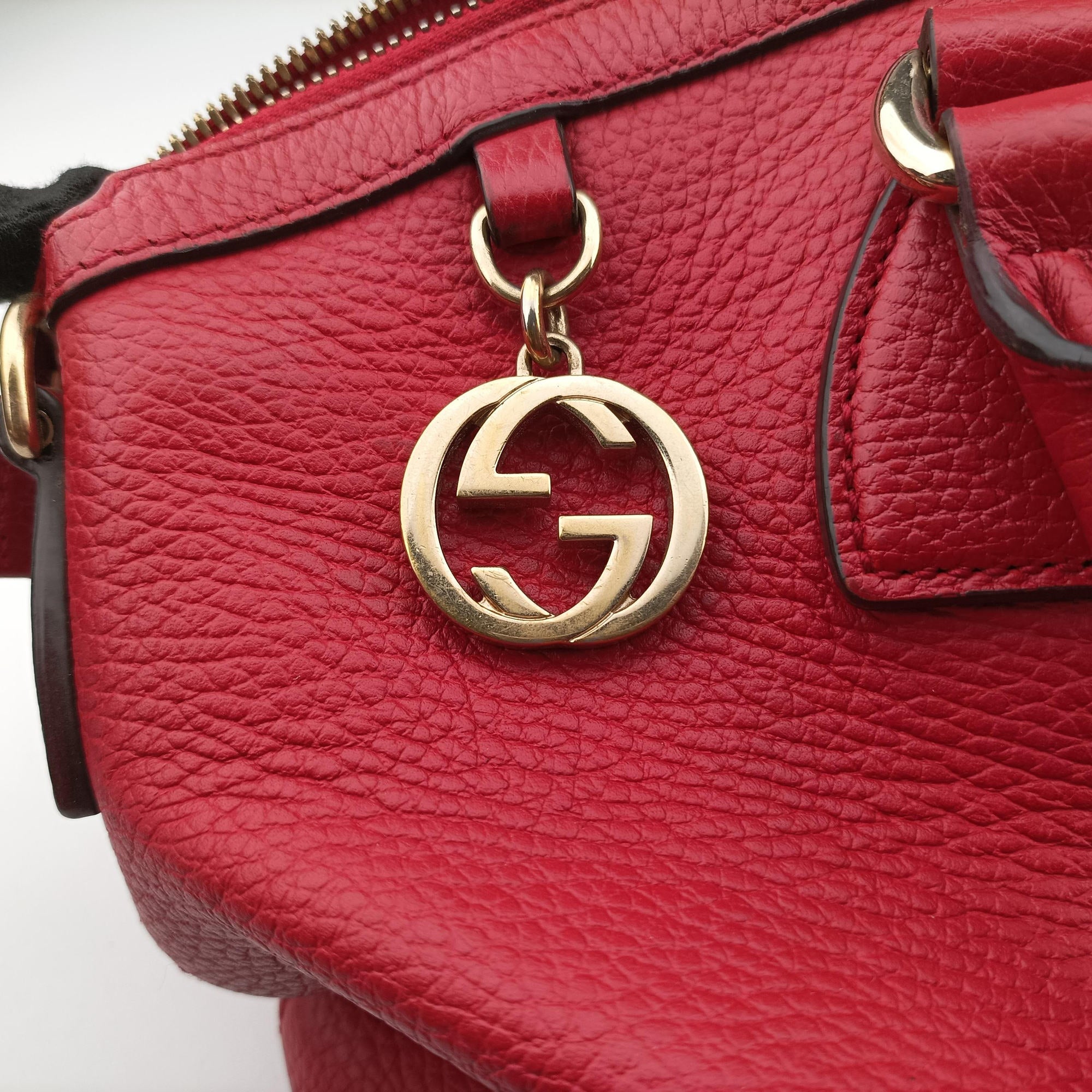 Vintage Gucci Dome Large GG Charm Red Leather 449660 handbag | stylenewstar