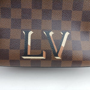 Pre-owned Louis Vuitton SANTA MONICA EBENE×Noir Damier Canvas×Leather N40189 shoulderbag | stylenewstar