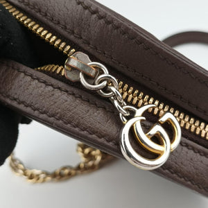Pre-owned Gucci Ophidia Brown×beige PVC coated canvas×Leather 550618 shoulderbag | stylenewstar