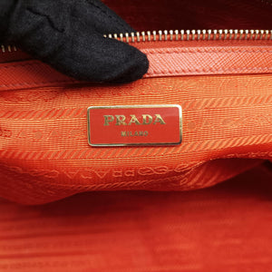 Pre-owned Prada Galleria Orange SAFFIANO Leather BN1844 handbag | stylenewstar