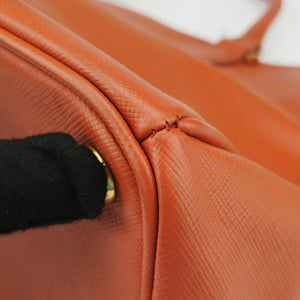 Pre-owned Prada Galleria Orange SAFFIANO Leather BN1844 handbag | stylenewstar