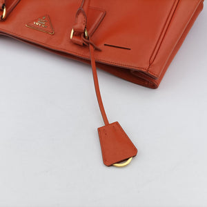 Pre-owned Prada Galleria Orange SAFFIANO Leather BN1844 handbag | stylenewstar