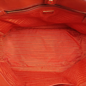 Pre-owned Prada Galleria Orange SAFFIANO Leather BN1844 handbag | stylenewstar