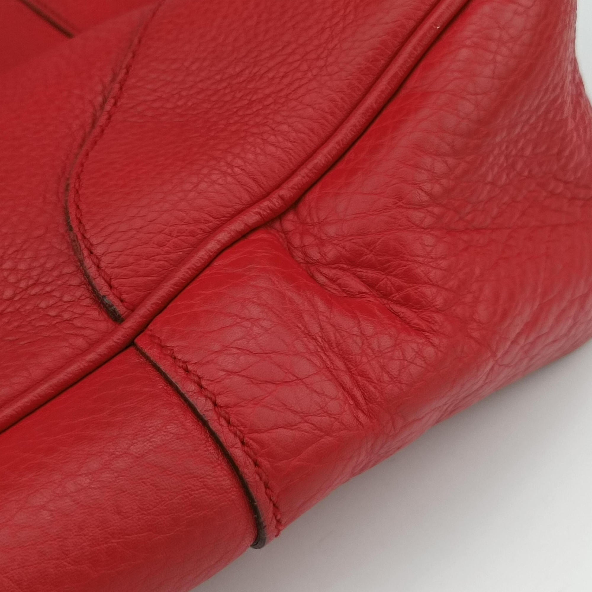Pre-owned Gucci Bamboo Red Leather 282315 shoulderbag | stylenewstar
